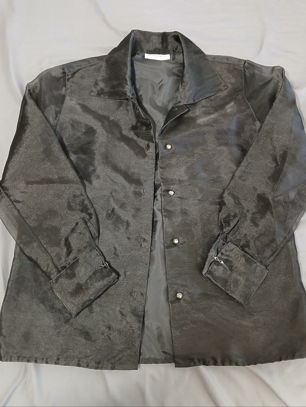 Button Up with Sheer Sleeves